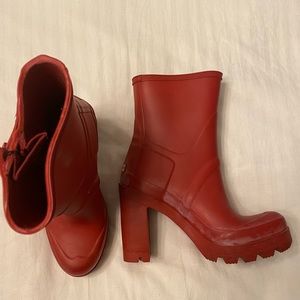 Hunter high heel rain boot